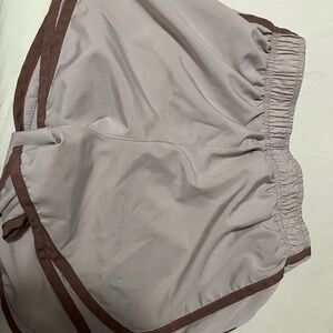 Nike Light Gray and Brown Athletic Shorts